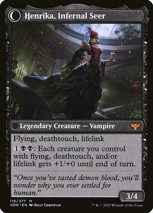 Henrika Domnathi // Henrika, Infernal Seer (119) [Innistrad: Crimson Vow] Reverse
