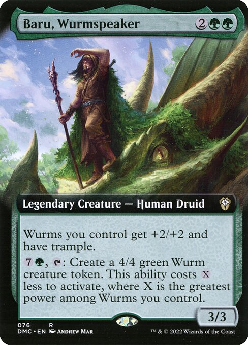 Baru, Wurmspeaker (76) [Dominaria United Commander] [Extended Art]