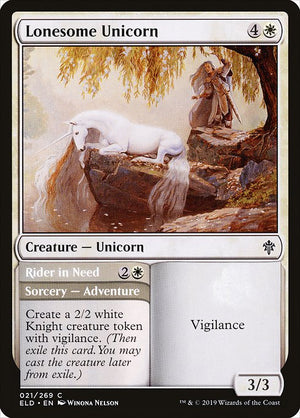 Lonesome Unicorn // Rider in Need (21) [Throne of Eldraine]