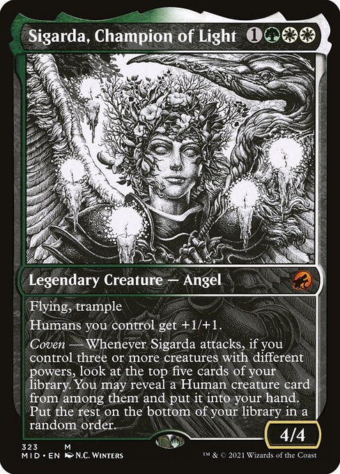 Sigarda, Champion of Light (323) [Innistrad: Midnight Hunt] [Showcase]