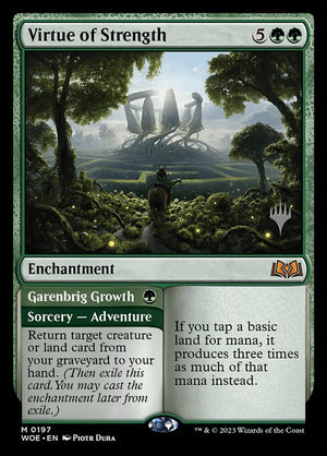 Virtue of Strength // Garenbrig Growth (197p) [Wilds of Eldraine Promos]