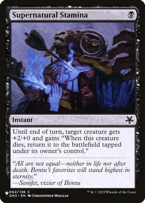 Supernatural Stamina (GN3-62) [The List]