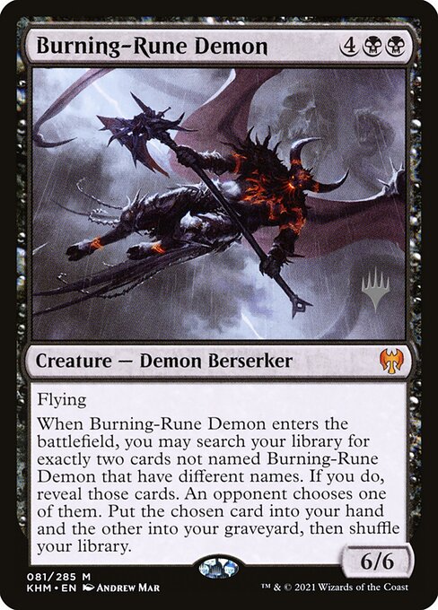 Burning-Rune Demon (81p) [Kaldheim Promos]