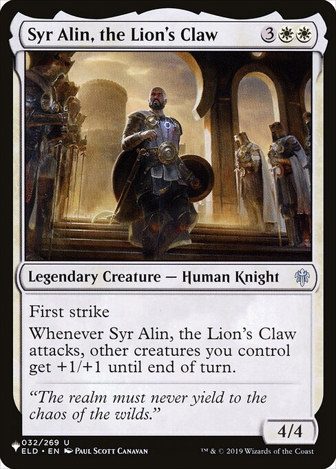 Syr Alin, the Lion's Claw (ELD-32) [The List]