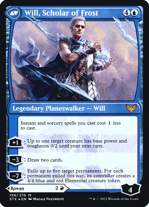 Rowan, Scholar of Sparks // Will, Scholar of Frost (156s) [Strixhaven: School of Mages Promos] Reverse