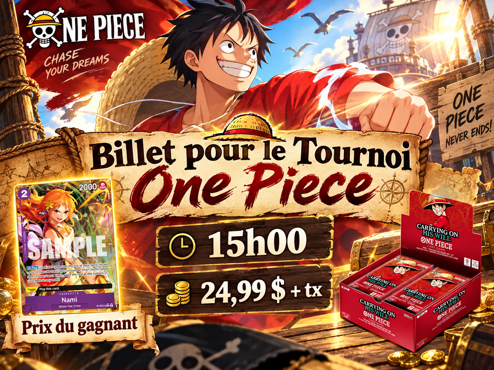 BILLET D'ENTRÉE Tournoi One Piece 10 octobre - 15h00
