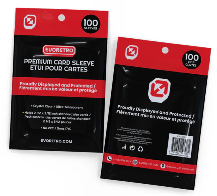 Evoretro Premium Card Sleeves Standard Transparent 100ct