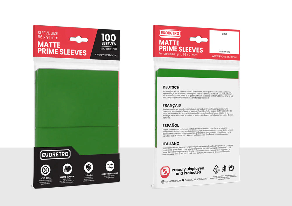Evoretro Sleeves Green 100ct