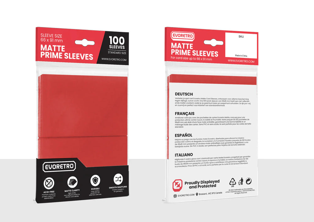 Evoretro Sleeves Matte Red 100ct