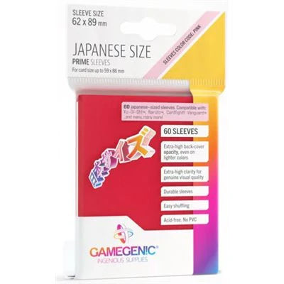 Gamegenic Japanese Sized Prime Sleeves - Red