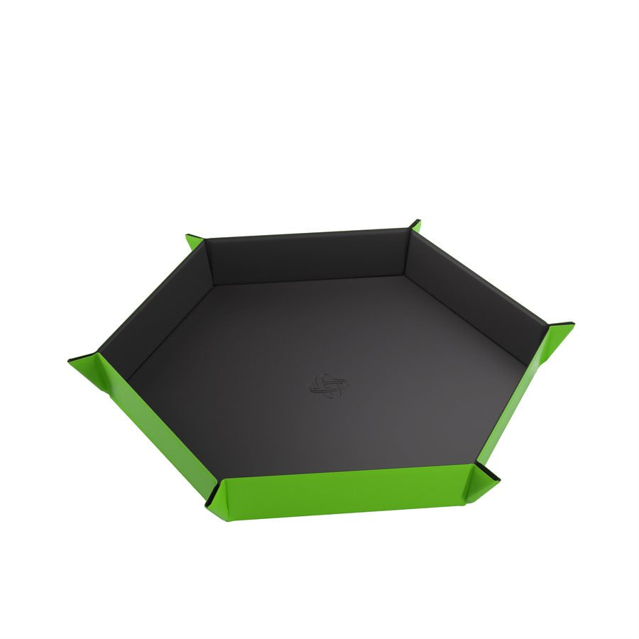 GG Magnetic Dice Tray XL: Hexagonal: Black / Green