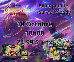 BILLET D'ENTRÉE - Tournoi Woody - 10h