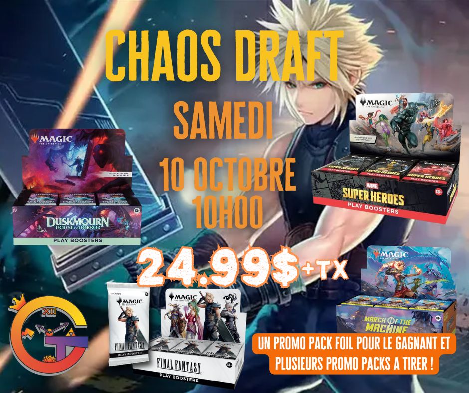 BILLET D'ENTRÉE - MTG Chaos Draft - 10h