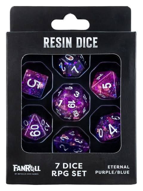 Fanroll 7 Dice RPG Set Eternel Purple/Blue