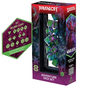 DND ADVENTURE DICE WARLOCK:  GREEN/PURPLE