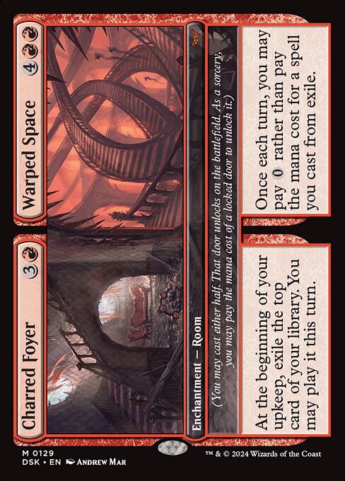Charred Foyer // Warped Space (129) [Duskmourn: House of Horror]