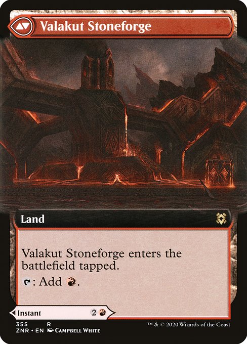 Valakut Awakening // Valakut Stoneforge (355) [Zendikar Rising] [Extended Art] Reverse