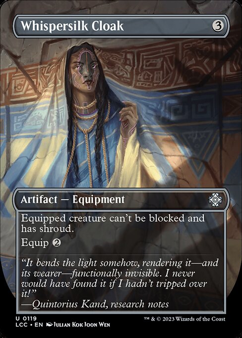 Whispersilk Cloak (119) [The Lost Caverns of Ixalan Commander] [Borderless]