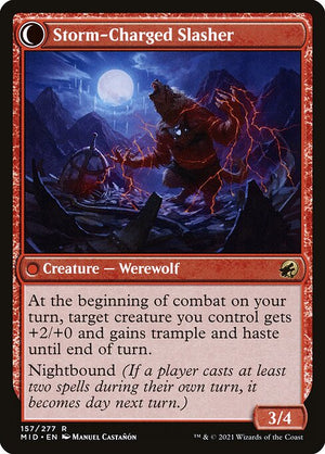 Reckless Stormseeker // Storm-Charged Slasher (157) [Innistrad: Midnight Hunt] Reverse