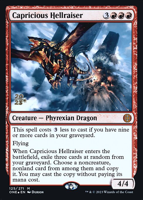 Capricious Hellraiser (125s) [Phyrexia: All Will Be One Promos]
