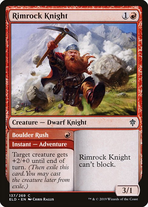Rimrock Knight // Boulder Rush (137) [Throne of Eldraine]