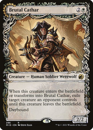 Brutal Cathar // Moonrage Brute (286) [Innistrad: Midnight Hunt] [Showcase]