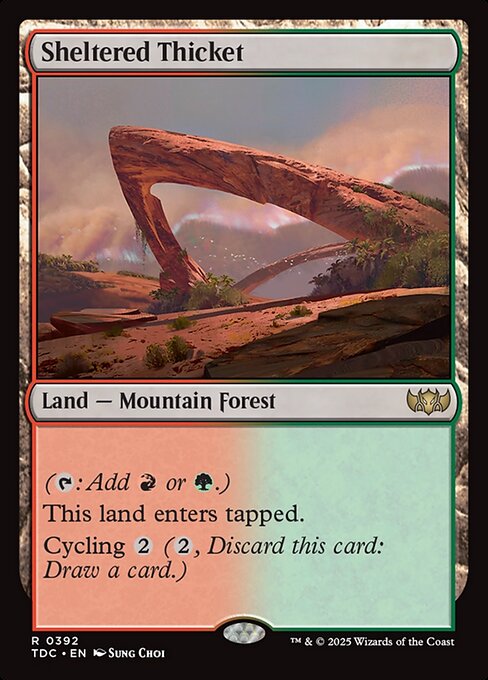 Sheltered Thicket (392) [Tarkir: Dragonstorm Commander]