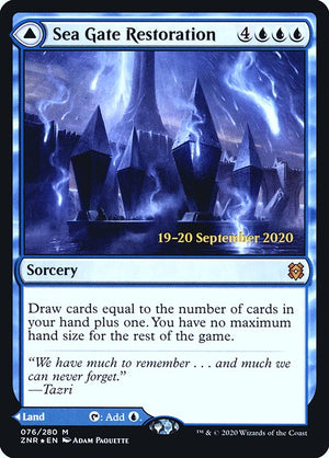 Sea Gate Restoration // Sea Gate, Reborn (76s) [Zendikar Rising Promos]