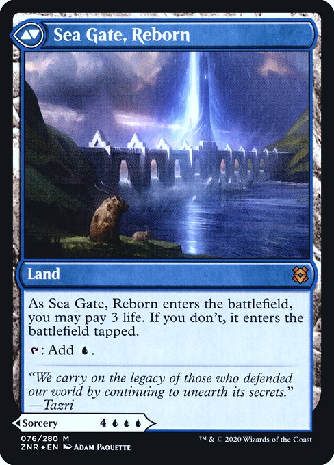 Sea Gate Restoration // Sea Gate, Reborn (76s) [Zendikar Rising Promos] Reverse