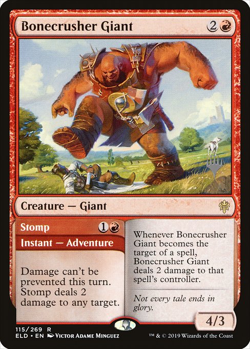 Bonecrusher Giant // Stomp (115p) [Throne of Eldraine Promos]