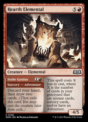Hearth Elemental // Stoke Genius (136) [Wilds of Eldraine]