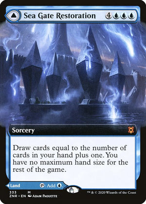 Sea Gate Restoration // Sea Gate, Reborn (333) [Zendikar Rising] [Extended Art]