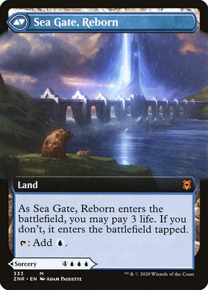 Sea Gate Restoration // Sea Gate, Reborn (333) [Zendikar Rising] [Extended Art] Reverse