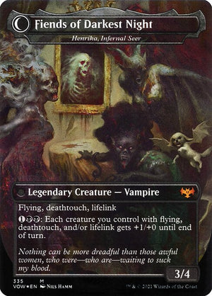 Henrika Domnathi // Henrika, Infernal Seer (335) [Innistrad: Crimson Vow] [Borderless] Reverse