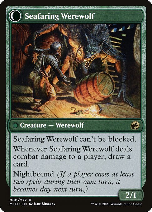 Suspicious Stowaway // Seafaring Werewolf (80) [Innistrad: Midnight Hunt] Reverse