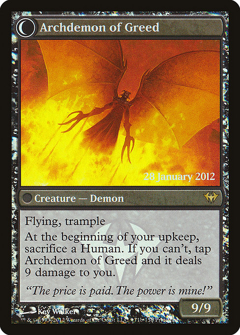Ravenous Demon // Archdemon of Greed (71★) [Dark Ascension Promos] Reverse