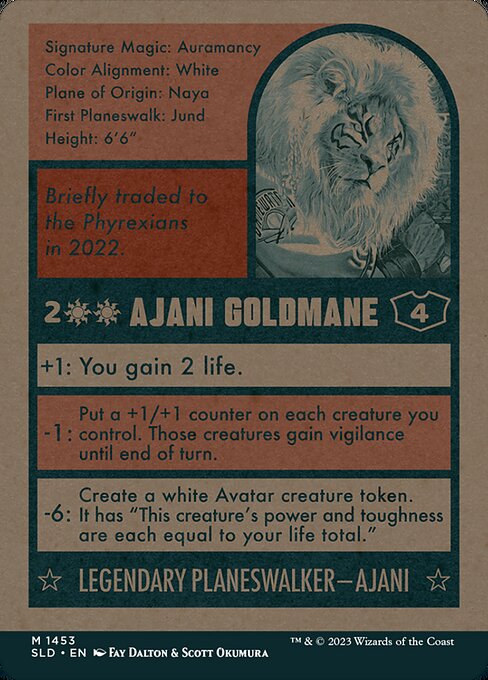 Ajani Goldmane // Ajani Goldmane (1453) [Secret Lair Drop] [Full Art, Borderless]