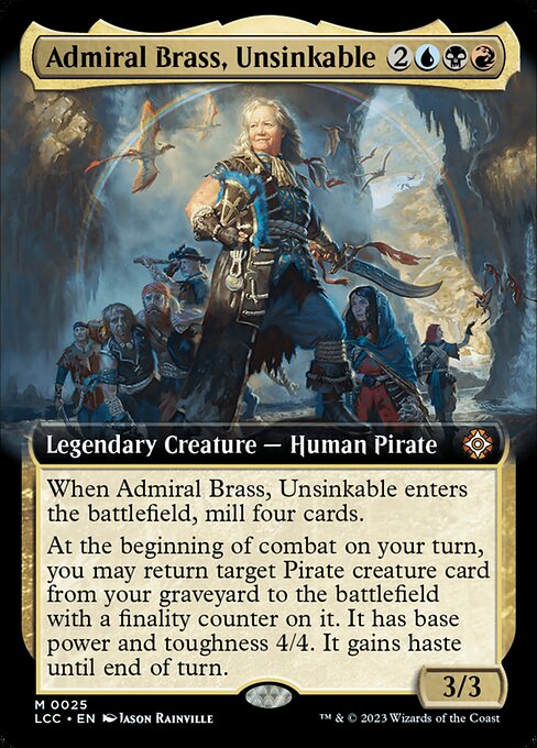 Admiral Brass, Unsinkable (25) [The Lost Caverns of Ixalan Commander] [Extended Art]