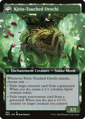 Teachings of the Kirin // Kirin-Touched Orochi (482) [Kamigawa: Neon Dynasty] [Extended Art] Reverse