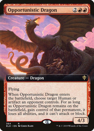 Opportunistic Dragon (364) [Throne of Eldraine] [Extended Art]