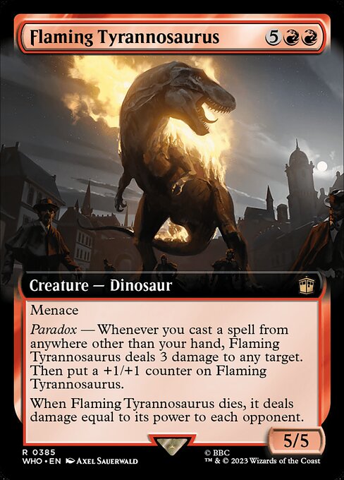 Flaming Tyrannosaurus (385) [Doctor Who] [Extended Art]