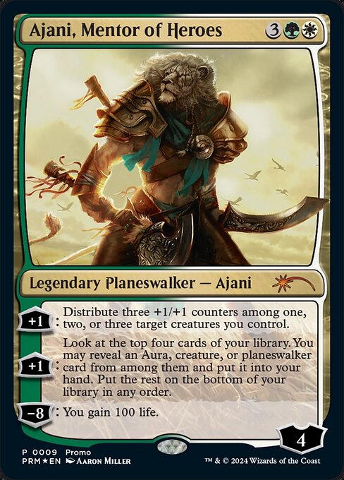 Ajani, Mentor of Heroes (2024-3) [Media and Collaboration Promos]