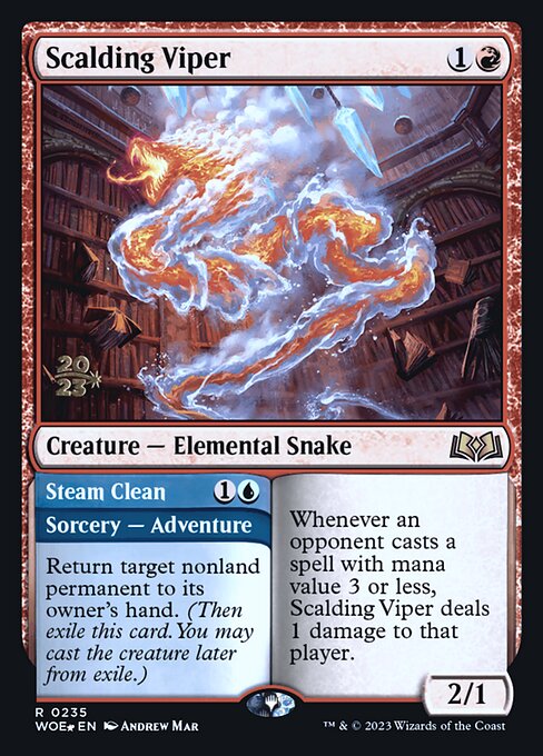 Scalding Viper // Steam Clean (235s) [Wilds of Eldraine Promos]