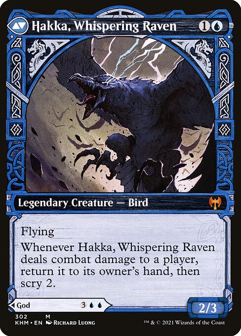 Alrund, God of the Cosmos // Hakka, Whispering Raven (302) [Kaldheim] [Showcase]