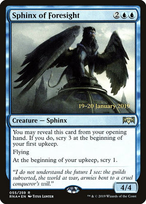 Sphinx of Foresight (55s) [Ravnica Allegiance Promos]