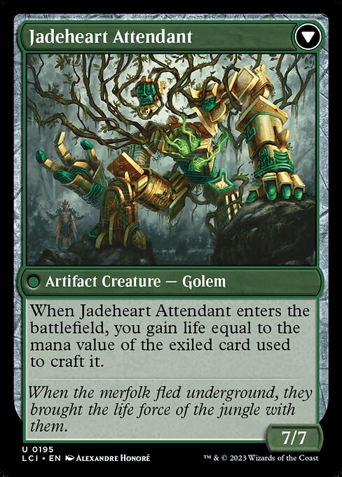 Jade Seedstones // Jadeheart Attendant (195) [The Lost Caverns of Ixalan] Reverse