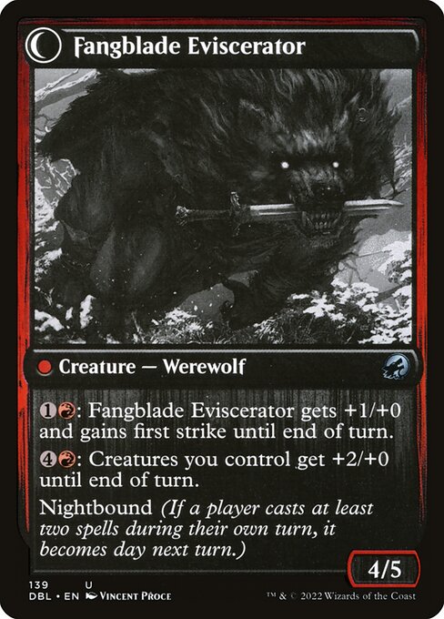 Fangblade Brigand // Fangblade Eviscerator (139) [Innistrad: Double Feature] Reverse
