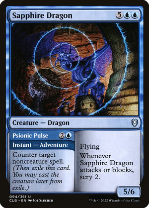 Sapphire Dragon // Psionic Pulse (94) [Commander Legends: Battle for Baldur's Gate]