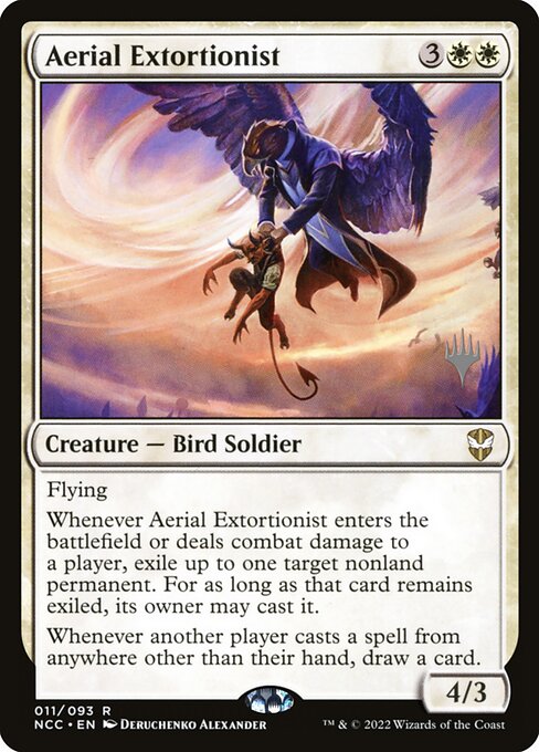 Aerial Extortionist (11p) [New Capenna Commander Promos]
