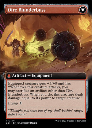 Dire Flail // Dire Blunderbuss (374) [The Lost Caverns of Ixalan] [Extended Art] Reverse